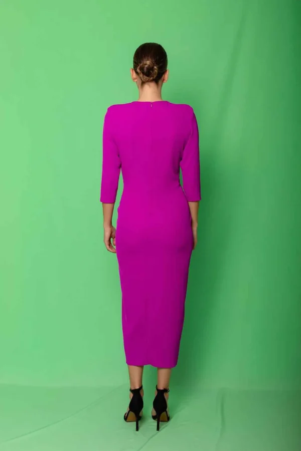 Vestido nudo lazada cintura buganvilla - Imagen 3