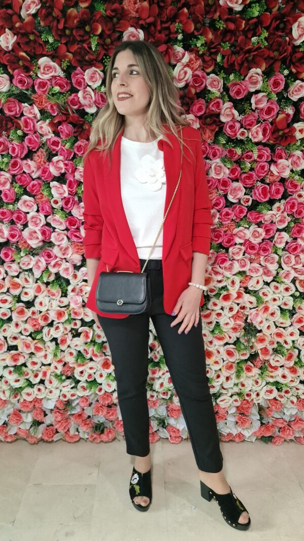 Blazer manga rizada
