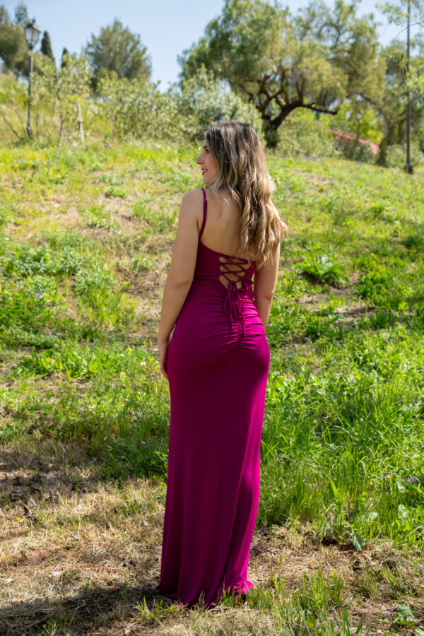 Vestido largo espalda trenzada buganvilla - Imagen 4