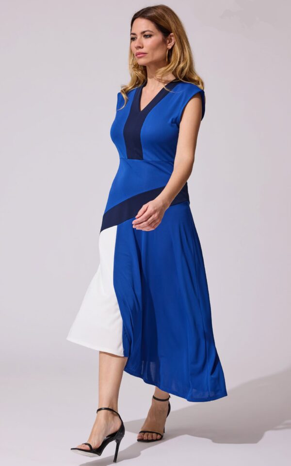 Vestido midi asimétrico tricolor - Imagen 2
