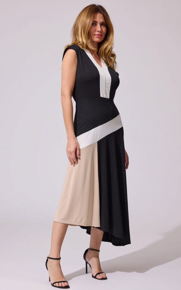 Vestido midi asimétrico tricolor - Imagen 3