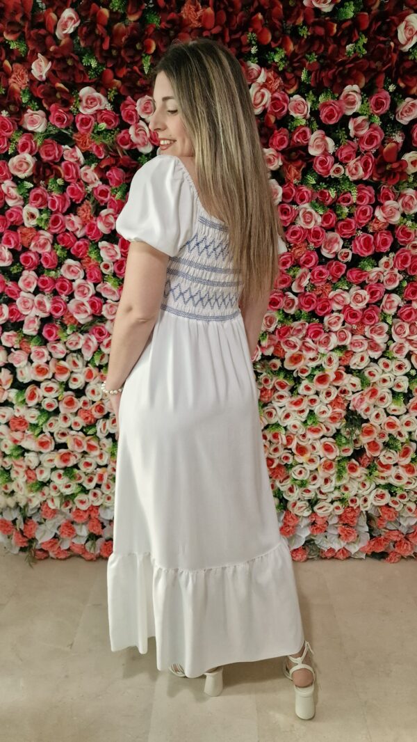 Vestido largo cuerpo goma cenefa rombos - Imagen 6