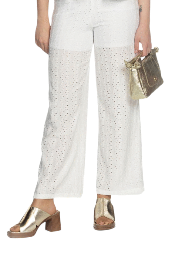 Conjunto blusa y pantalón largo encaje calado - Imagen 6