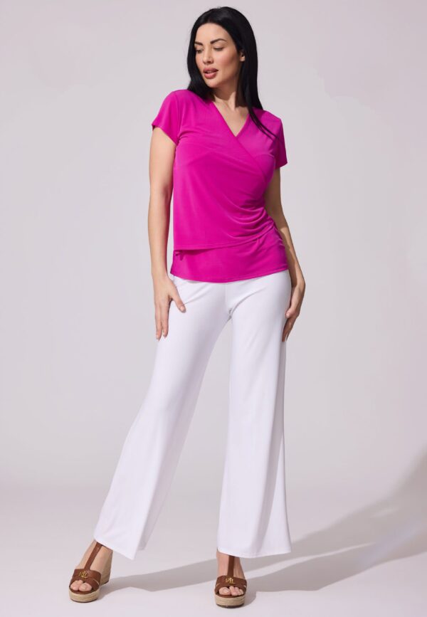 Camiseta escote cruzado fucsia - Imagen 2