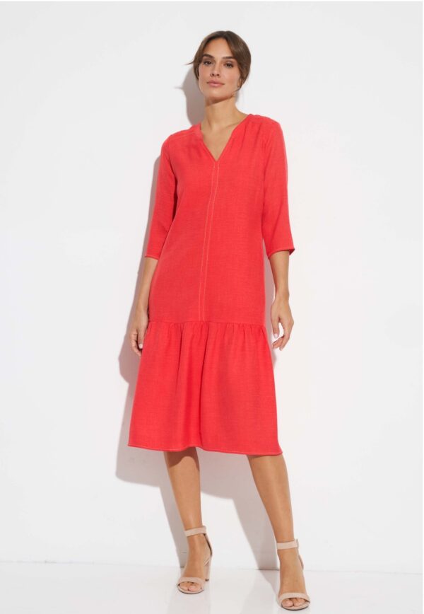 Vestido detalle pespuntes rojo
