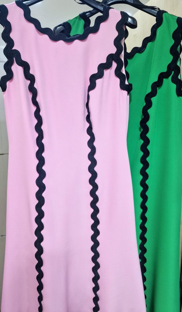 Vestido detalle puntilla rosa - Imagen 2