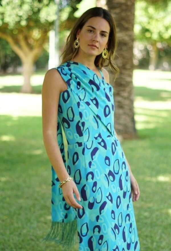 Vestido burbujas aguamarina