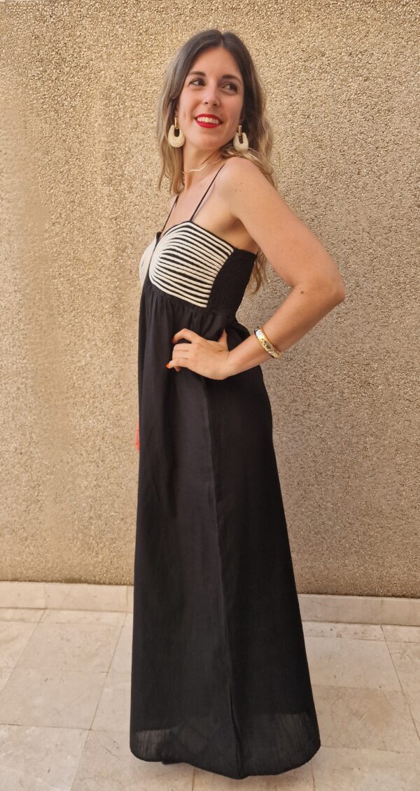 Vestido detalle cuerdas trenzadas escote tirantes - Imagen 5