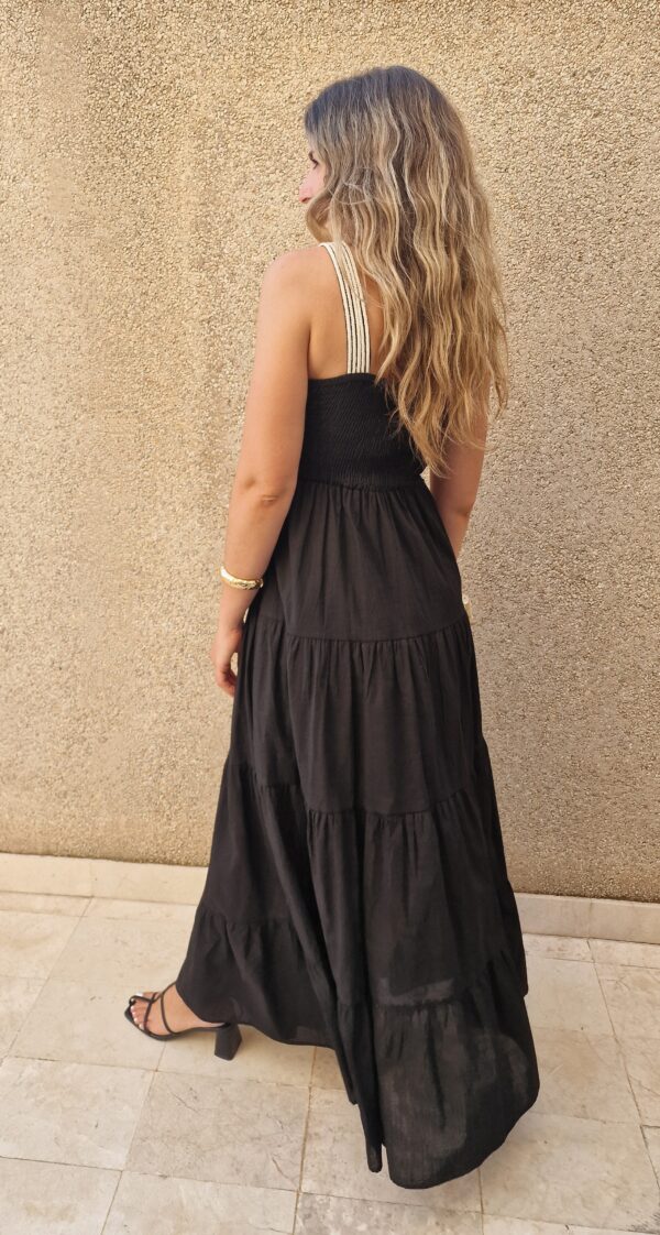 Vestido detalle cuerdas trenzadas escote halter con cinturón - Imagen 8