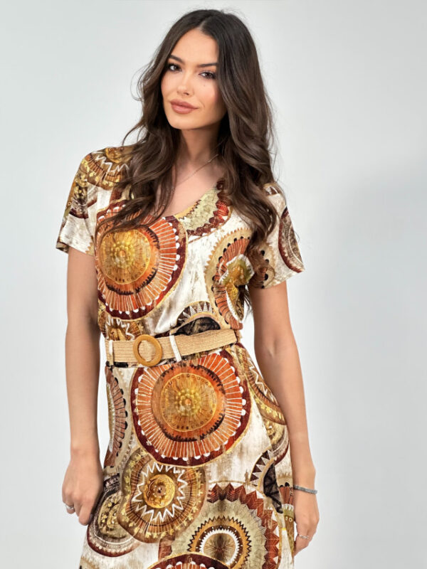 Conjunto camiseta y falda estampado círculos - Imagen 2