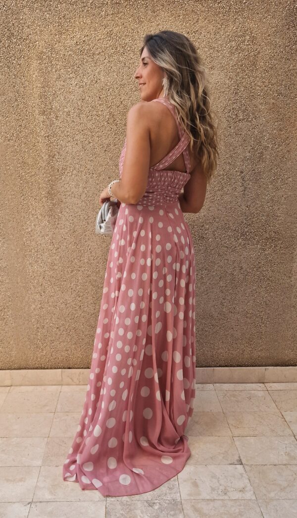 Vestido largo gasa lunares - Imagen 6