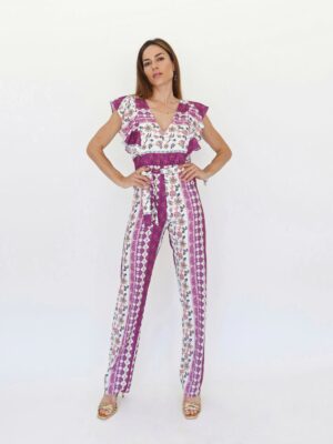 Mono estampado hojas buganvilla