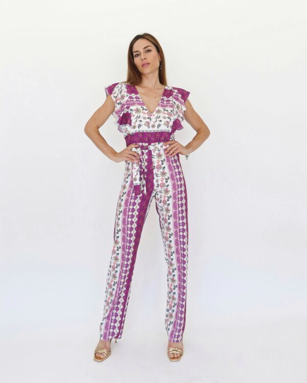 Mono estampado hojas buganvilla