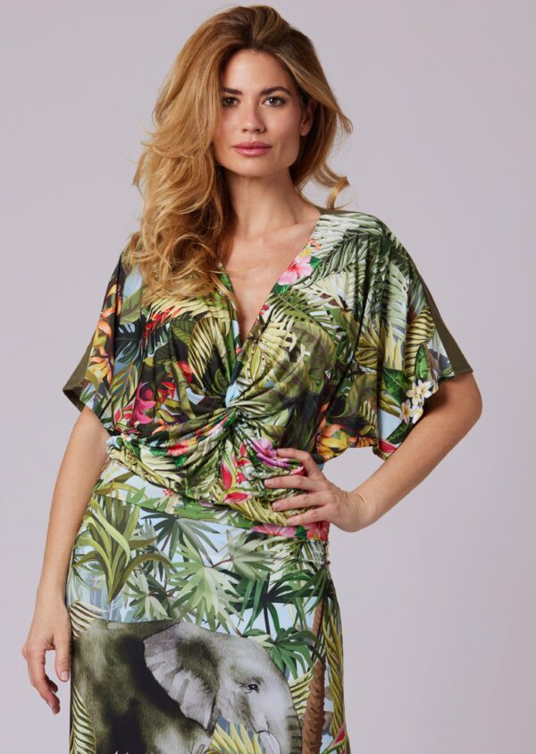 Conjunto blusa y falda estampado selva - Imagen 2