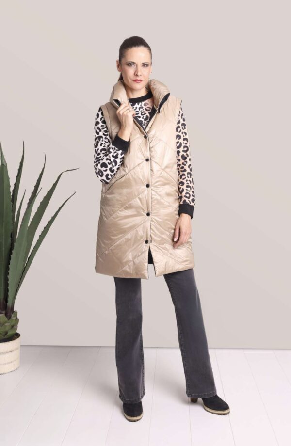Parka reversible negra y beige con mangas desmontables - Imagen 3