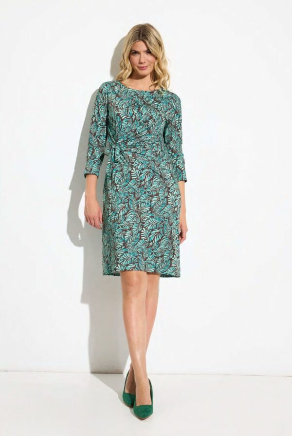 Vestido estampado hojas lazada cintura - Imagen 2