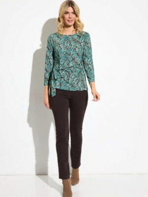 Pantalón recto licra con goma y botón