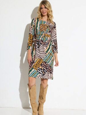 Vestido animal print lazada cintura