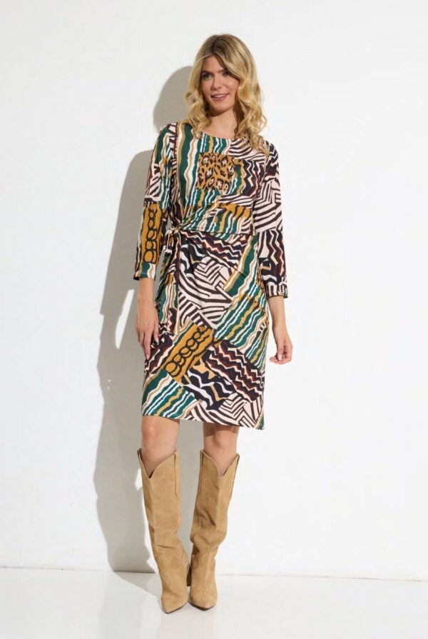 Vestido animal print lazada cintura