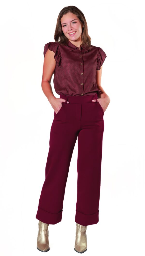 Conjunto chaleco y pantalón bajo vuelta punto roma - Imagen 3