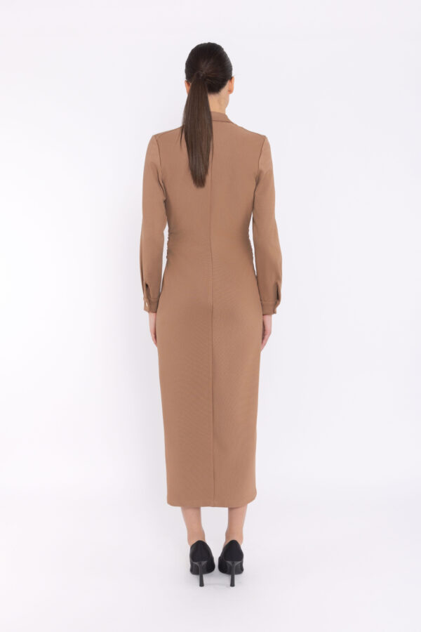 Vestido camisero botones dorados crudo - Imagen 2