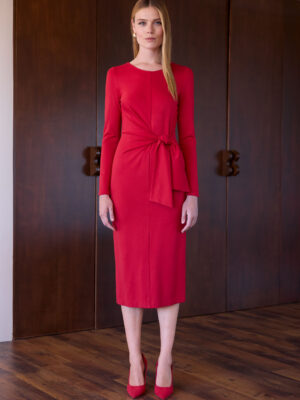Vestido lazada cintura rojo