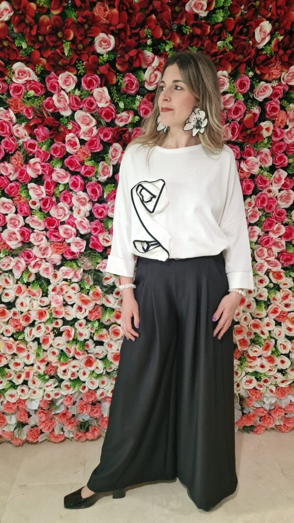 Jersey oversize detalle flor en cascada - Imagen 4