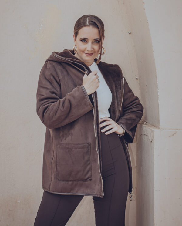 Chaquetón reversible piel vuelta y pelo