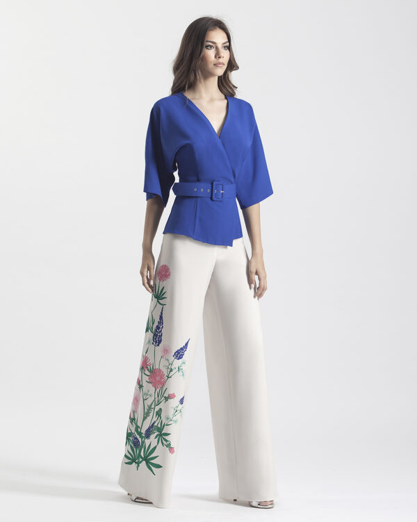 Conjunto blusa y pantalón flores - Imagen 2