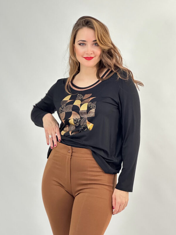 Pantalón pitillo goma cintura con botón - Imagen 2