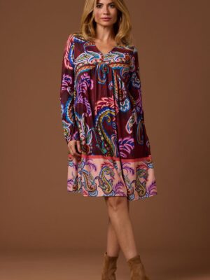 Vestido estampado cachemir multicolor corto