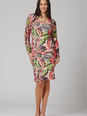 Vestido gasa estampado multicolor