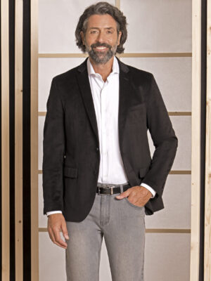 Americana negra falso liso