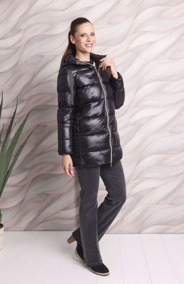 Chaquetón enguatado con capa desmontable negro - Imagen 2
