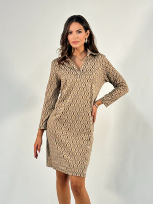 Vestido panal de abeja beige