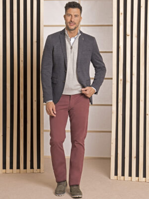 Americana azul grisáceo ojo de perdiz