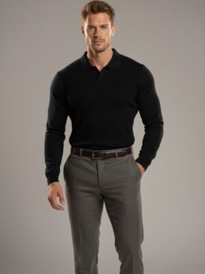 Polo punto tejido cuadros