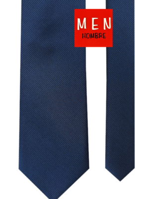 Corbata azul marino falso liso