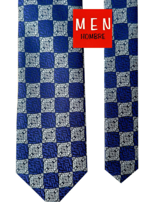 Corbata cuadrados tinta y gris