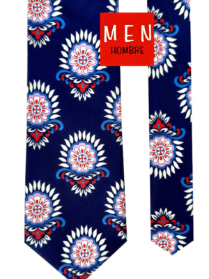 Corbata azul noche detalle pavo real