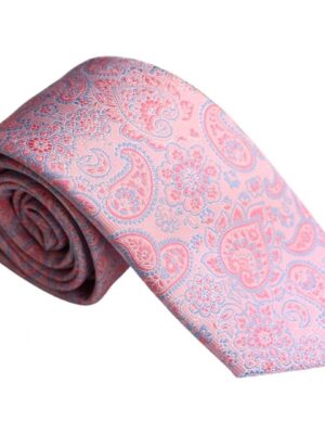 Corbata rosa cachemir celeste