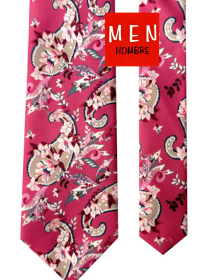 Corbata rosa cachemir beige