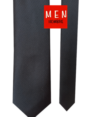 Corbata negra falso liso ancha