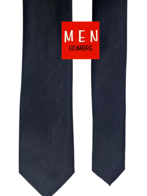 Corbata negra falso liso estrecha