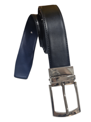 Cinturon reversible azul y negro