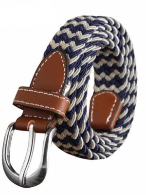 Cinturon trenzado elástico bicolor