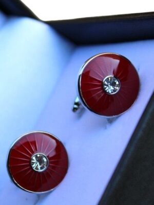 Gemelos circulo rojo detalle diamante