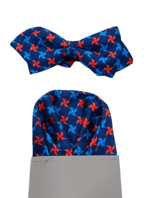 Pajarita azul marino molinillos