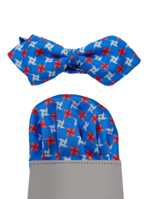 Pajarita azul tinta molinillos