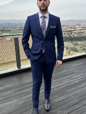 Traje entallado tejido pata de gallo